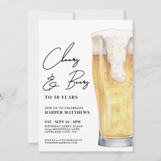 Cheers And Beers Men's Birthday Kaart (Voorkant)