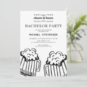 Cheers and beers modern bachelor party kaart (Staand voorkant)