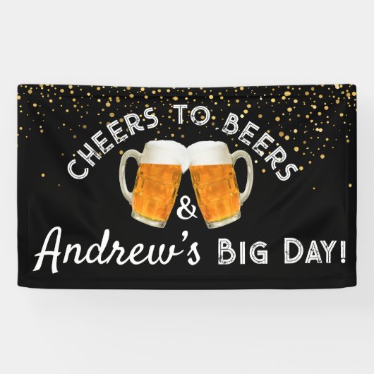 Cheers and Beers & [Name]’s Big Day Rustic  Spandoek (Horizontaal)
