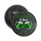 Cheers and Beers St. Patricks Day Party Button Flesopener (Voorkant)