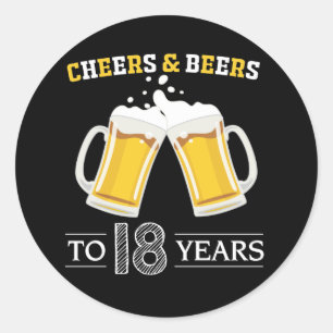 Cheers and Beers to 18 Years Ronde Sticker