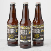 Cheers and Beers to 25 Years Rustic Birthday Bier Etiket (Flessen)