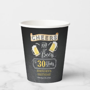 Cheers and Beers tot 30 jaar geboortedag Papieren Bekers