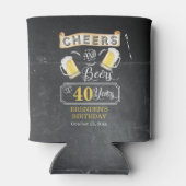Cheers and Beers tot 40 jaar geboortedag Blikjeskoeler (Achterkant)