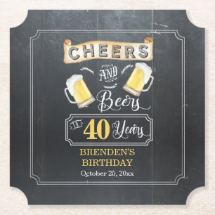 Cheers and Beers tot 40 jaar geboortedag  Kartonnen Onderzetters