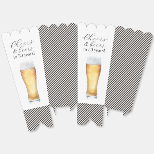Cheers and Beers tot 50 jaar geboortedag Bedankdoosjes (Ongevouwen)