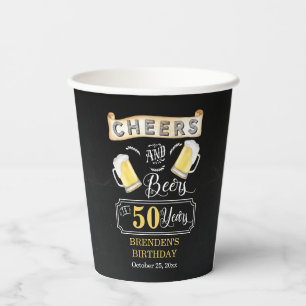 Cheers and Beers tot 50 jaar geboortedag Papieren Bekers