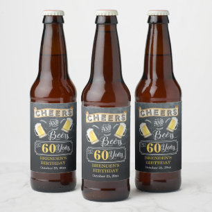 Cheers and Beers tot 60 jaar geboortedag Bier Etiket