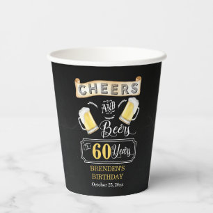 Cheers and Beers tot 60 jaar geboortedag Papieren Bekers