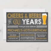 Cheers and Beers tot 60 jaar uitnodiging (Voorkant)