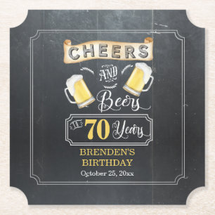 Cheers and Beers tot 70 jaar geboortedag  Kartonnen Onderzetters
