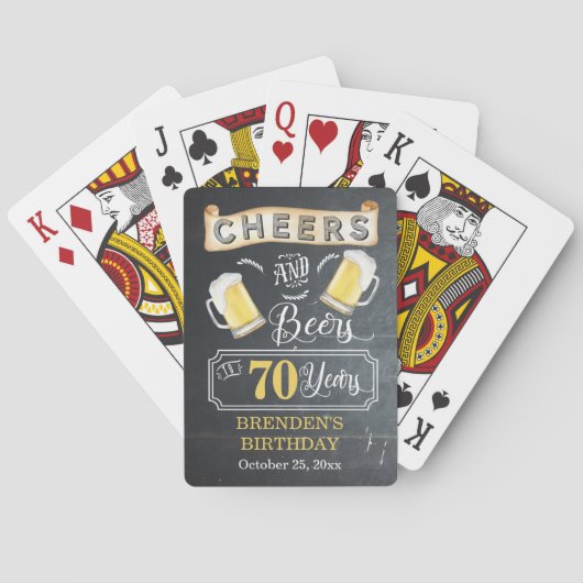 Cheers and Beers tot 70 jaar geboortedag Pokerkaarten (Achterkant)