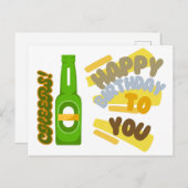 Cheers and Happy Birthday Briefkaart (Voorkant / Achterkant)
