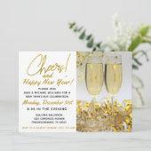 "Cheers and Happy New Year" Kaart (Staand voorkant)