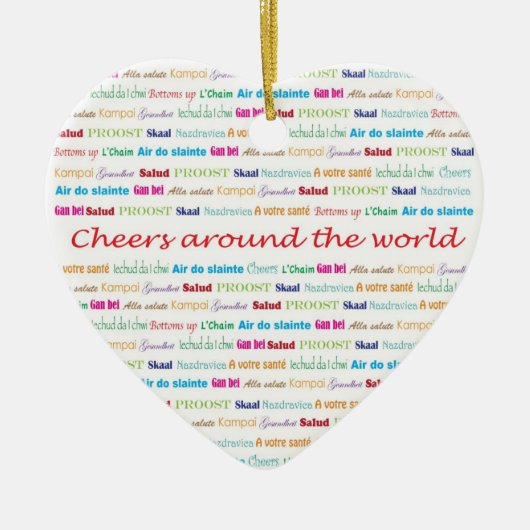 Cheers_Around the World ketting keepname Keramisch Ornament (Voorkant)