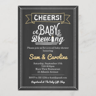 Cheers Baby is het brouwen van krijtbord Baby show Kaart