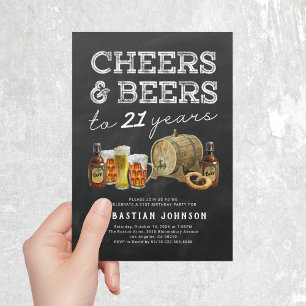 Cheers & Beers 21e uitnodiging van de Birthday Par