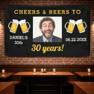 Cheers & Beers 30 Jaar Mijlpaal Verjaardagsfoto Spandoek