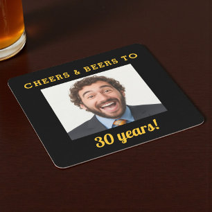 Cheers & Beers 30e verjaardag Foto Milestone Vierkante Kartonnen Onderzetter