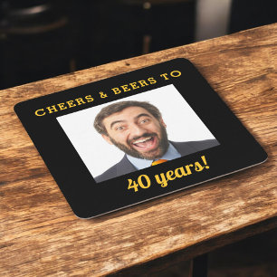 Cheers & Beers 40e verjaardag Foto Milestone Vierkante Kartonnen Onderzetter