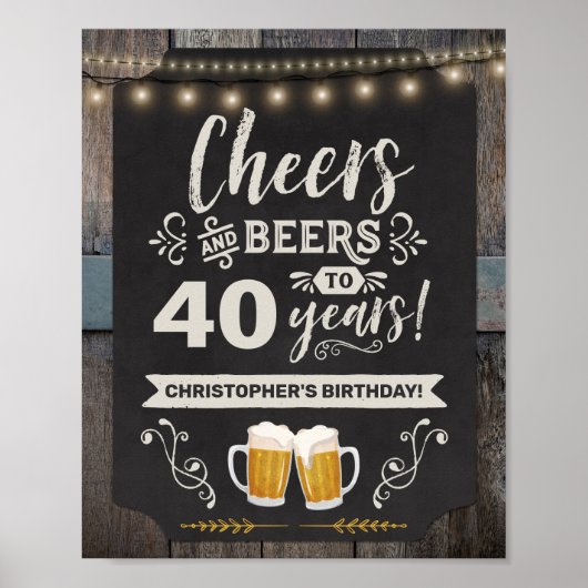 Cheers & Beers 40e welkomstteken Poster (Voorkant)