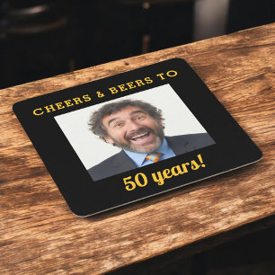 Cheers & Beers 50e verjaardag foto mijlpaal Vierkante Kartonnen Onderzetter