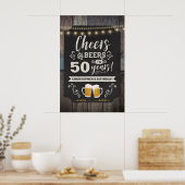 Cheers & Beers 50e welkomstteken 20x30 Poster (Keuken)