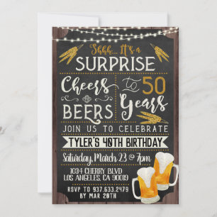 Cheers & Beers 50th Birthday Uitnodiging