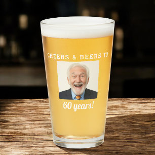 Cheers & Beers 60 jaar oude verjaardag foto Glas