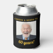 Cheers & Beers 60 Jaar Verjaardag Foto Keepsake Blikjeskoeler (Blikje Voorkant)