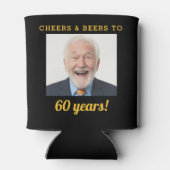 Cheers & Beers 60 Jaar Verjaardag Foto Keepsake Blikjeskoeler (Achterkant)