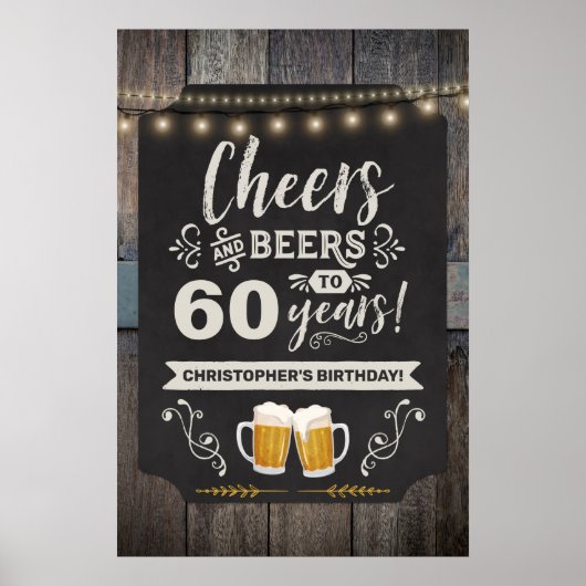 Cheers & Beers 60e Affiche de bienvenue 20x30 (Devant)