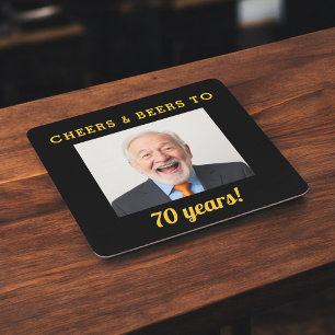 Cheers & Beers 70e verjaardag Foto Milestone Vierkante Kartonnen Onderzetter