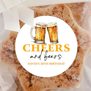 Cheers Beers Adult Birthday Party Sticker
