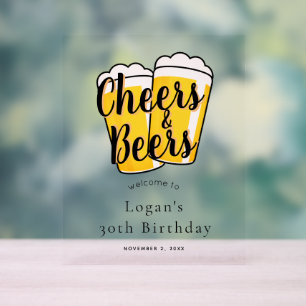 Cheers & Beers Beige Anniversaire Bienvenue