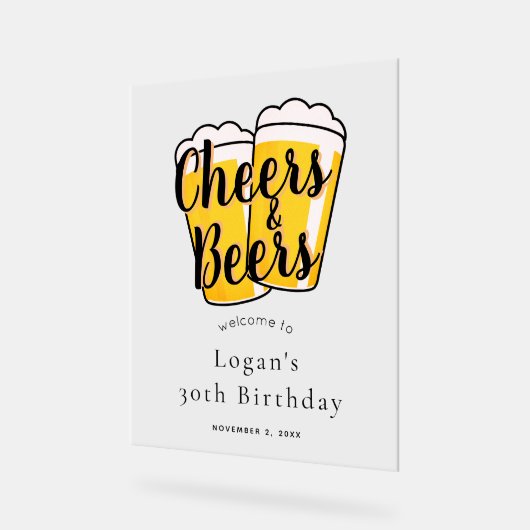 Cheers & Beers Beige Anniversaire Bienvenue (Angle)