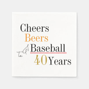 Cheers Beers en honkbal 40ste verjaardagsfeest Servet