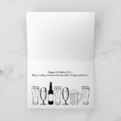 Cheers & Beers Funny Mannen Birthday Kaart (Binnen)