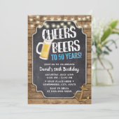 Cheers & Beers Gold Anchor Rustic 50e verjaardag Kaart (Staand voorkant)