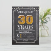 Cheers & Beers Men's 30th Birthday Invitation (Debout devant)