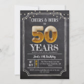 Cheers & Beers Men's 50th Birthday Invitation (Devant)