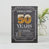 Cheers & Beers Men's 50th Birthday Invitation (Debout devant)