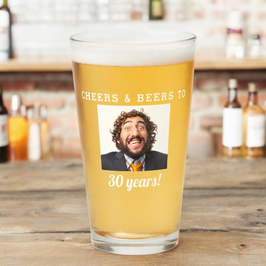 Cheers & Beers Milestone Verjaardag Foto Keepsake Glas