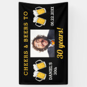 Cheers & Beers Milestone Verjaardag Foto Keepsake Spandoek (Verticaal)