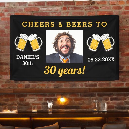 Cheers & Beers Milestone Verjaardag Foto Keepsake Spandoek