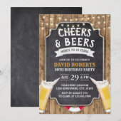 Cheers & Beers Rustic Nautical 30th Birthday Kaart (Voorkant / Achterkant)