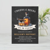 Cheers & Beers Rustiek 78e Country Verjaardagsfees Kaart (Staand voorkant)