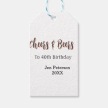 Cheers & beers to 40th birthday gray name year sin