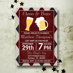 Cheers & Beers Trendy Rode Afscheidsfeest voor de  Kaart