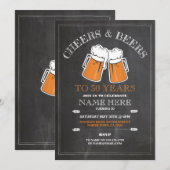 Cheers & Beers Verjaardagsfeest 21e 30e uitnodigin Kaart (Voorkant / Achterkant)